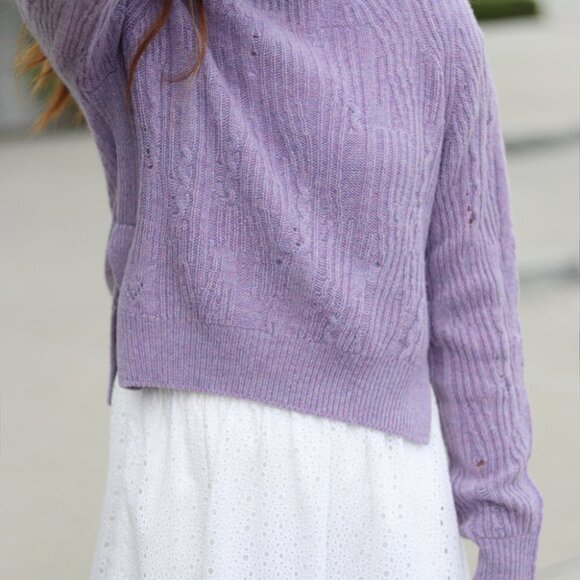 NWT -  Zadig & Voltaire 100% Cashmere Distressed Knit Sweater SJML1102F - Picture 5 of 10